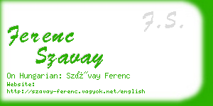 ferenc szavay business card